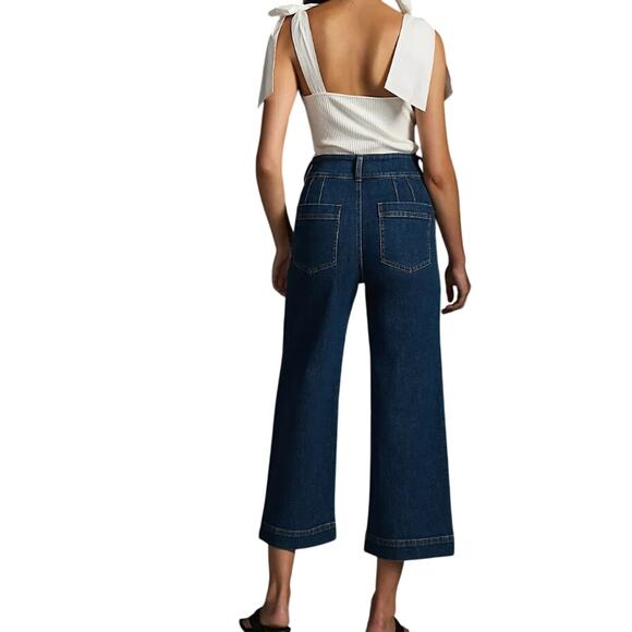 Anthropologie Pilcro Jeans Size 25 The Skipper Seamed High-Rise Crop Wide-Leg - Picture 12 of 12